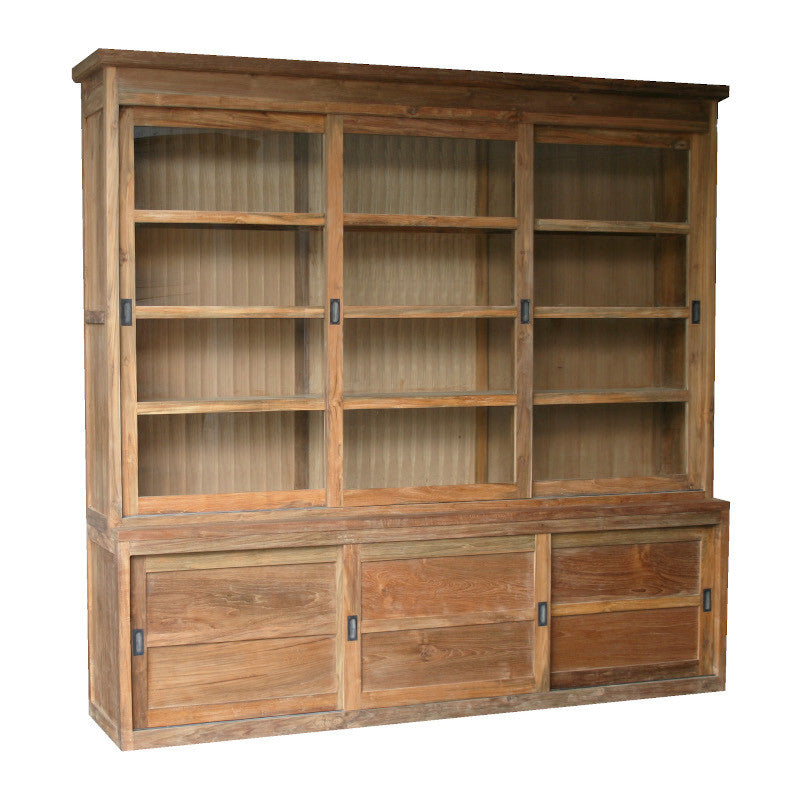 VENICE | Kast met 6 schuifdeuren, teruggewonnen teakhout