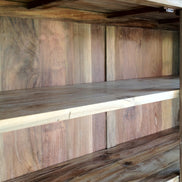 Bespoke office library in reclaimed teak wood