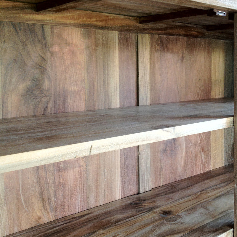 Bespoke office library in reclaimed teak wood