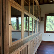 Bespoke office library in reclaimed teak wood