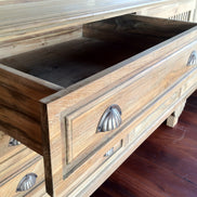 Bespoke office library in reclaimed teak wood