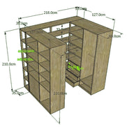 Made to measure, Dressing room in solid oak