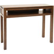 Console with storage rack