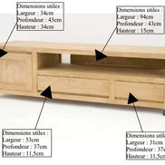 TV furniture 1 door & 2 drawers, on wheels