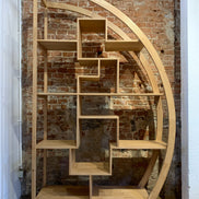 SHANDONG | China half moon bookshelf, asymmetric design