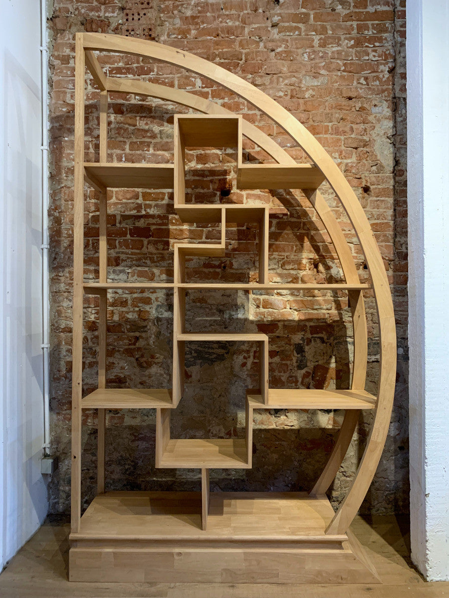SHANDONG | China half moon bookshelf, asymmetric design