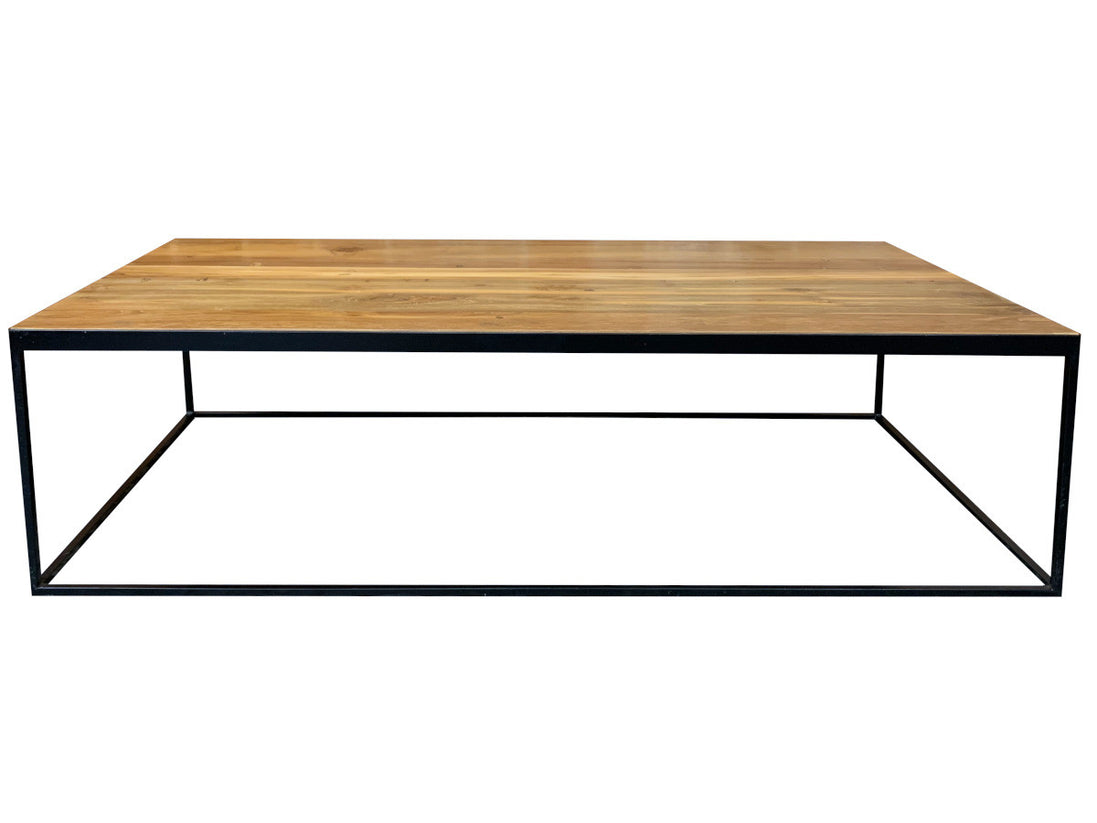 Coffee table in untreated solid reclaimed teak natural wood