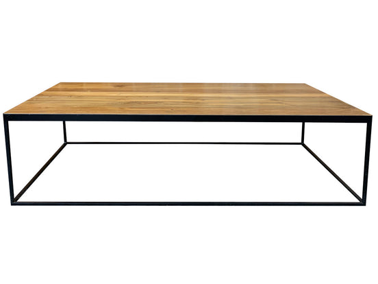 Coffee table in untreated solid reclaimed teak natural wood