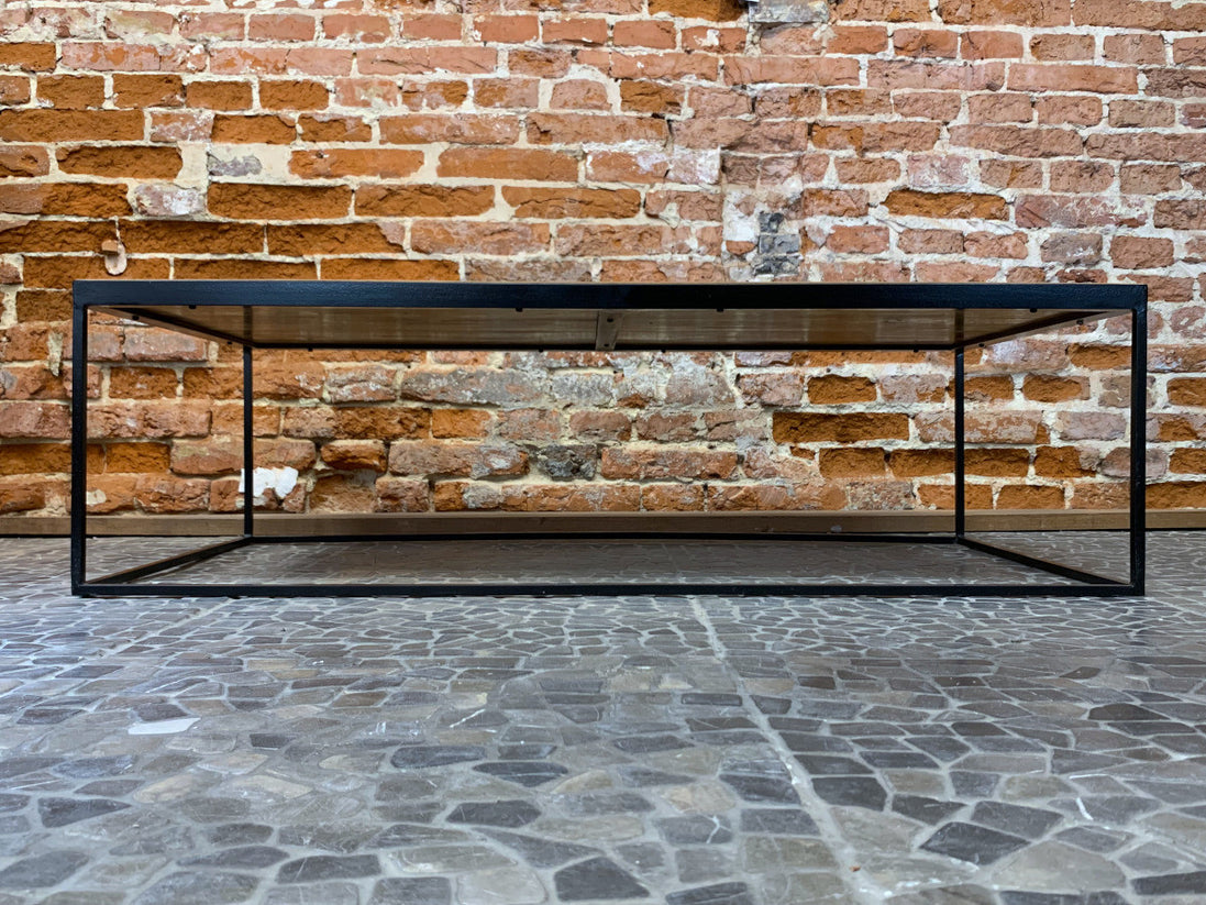 Coffee table in untreated solid reclaimed teak natural wood