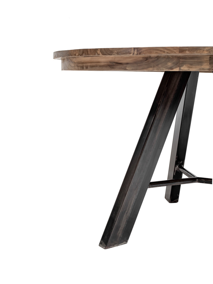 LINDON | Round Dining table, Center leg in steel