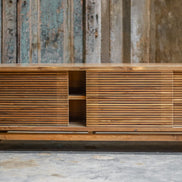 TV Cabinet, 3 sliding slats doors