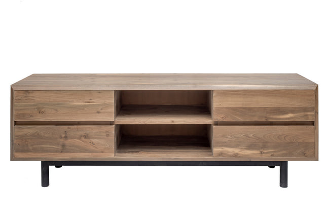 TV Cabinet, 4 drawers, cylindrical metal legs