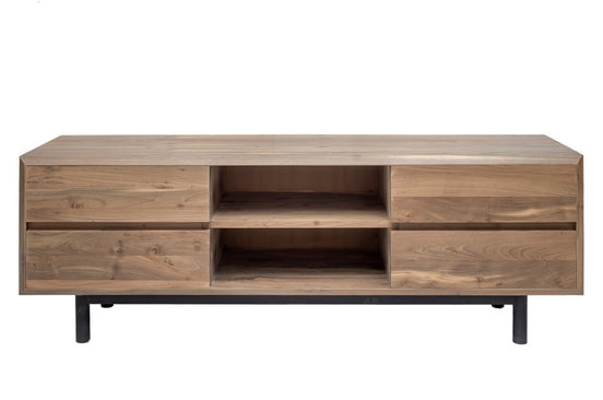 TV Cabinet, 4 drawers, cylindrical metal legs