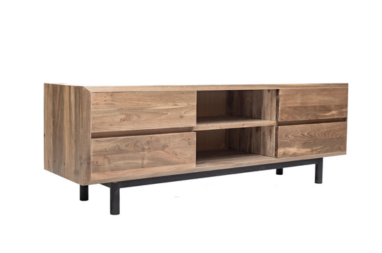 TV Cabinet, 4 drawers, cylindrical metal legs