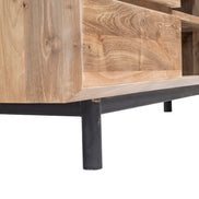 TV Cabinet, 4 drawers, cylindrical metal legs