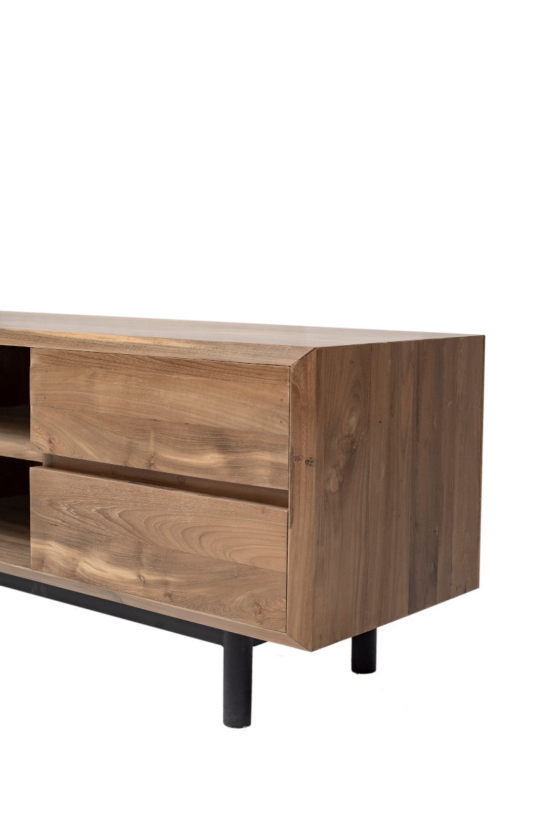 TV Cabinet, 4 drawers, cylindrical metal legs