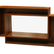 Mirror & hevea frame with shelving