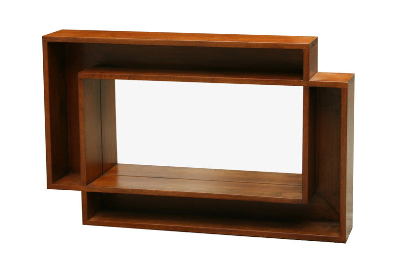 Mirror & hevea frame with shelving