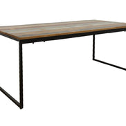 Dining table industrial style with metal legs