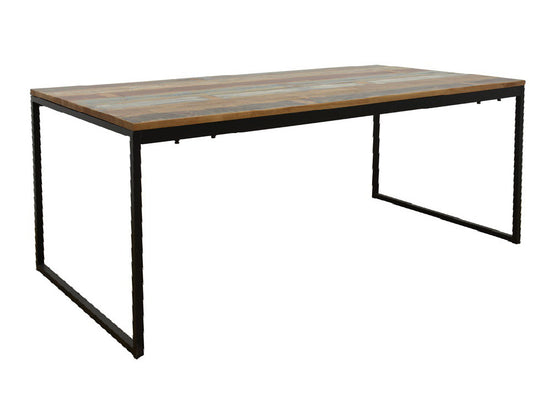 Dining table industrial style with metal legs