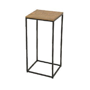 Squared console in metal and hevea