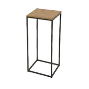 Squared console in metal and hevea