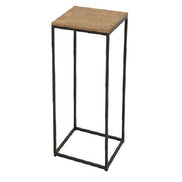 Squared console in metal and hevea