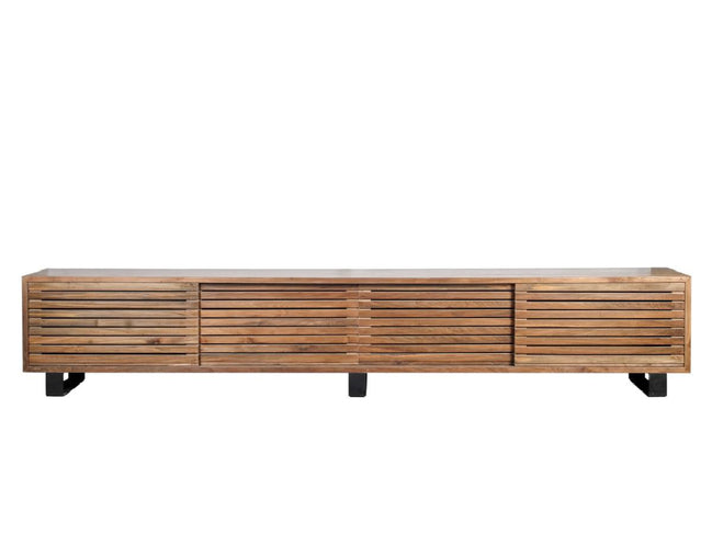 TV cabinet with 4 sliding slats doors