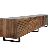 TV cabinet with 4 sliding slats doors