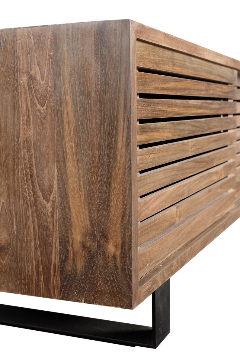 TV cabinet with 4 sliding slats doors