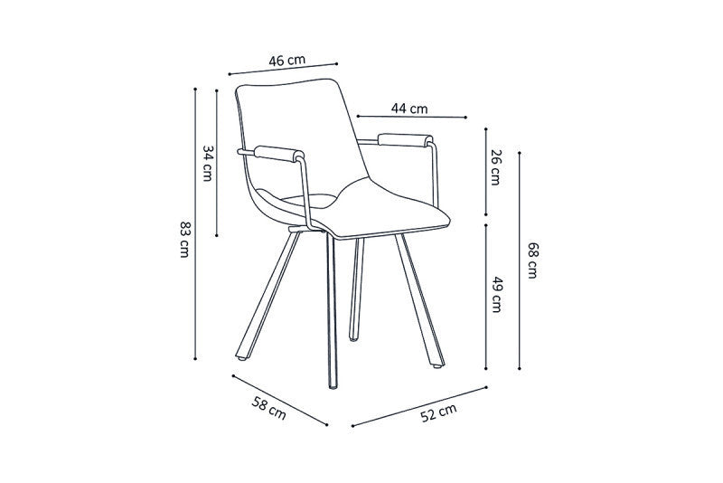 DASSISI | CHAIR WITH ARMREST P.U.
