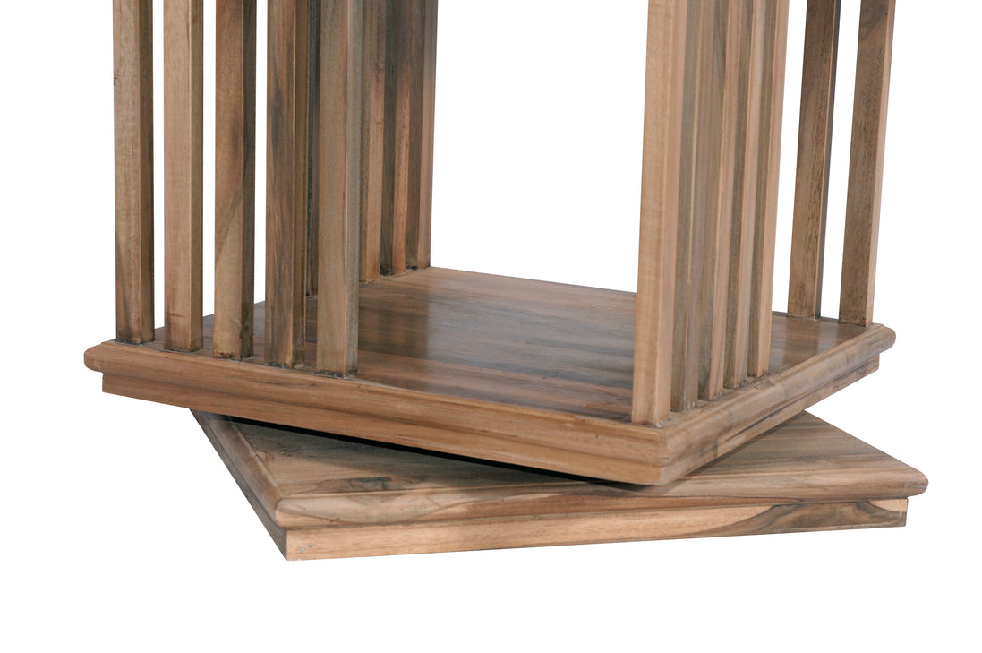 TOURNIS | Revolving bookshelf with 4 shelves, slats