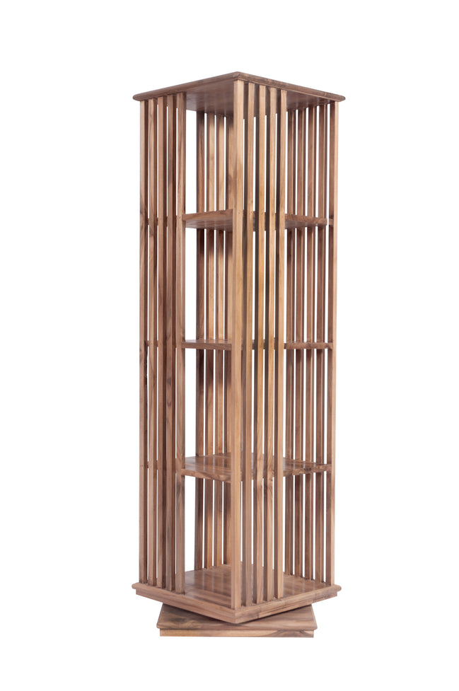 TOURNIS | Revolving bookshelf with 4 shelves, slats