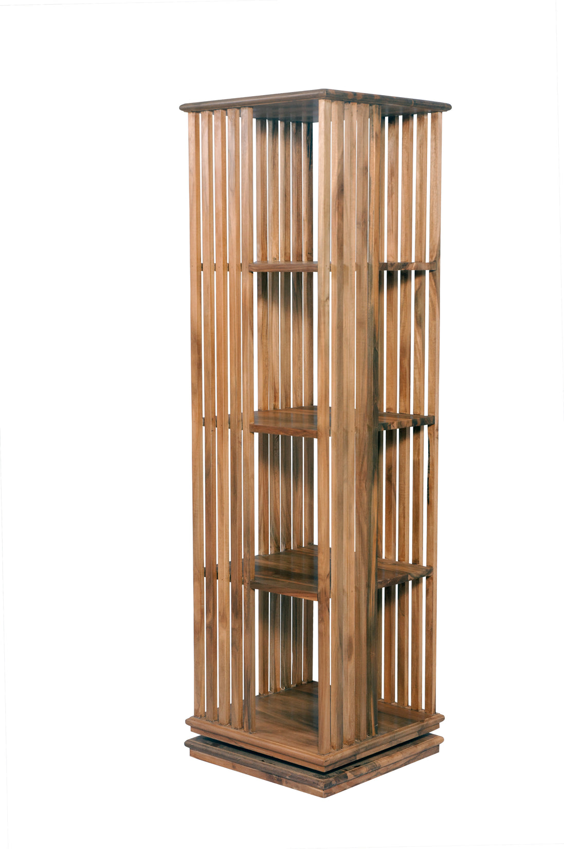 TOURNIS | Revolving bookshelf with 4 shelves, slats