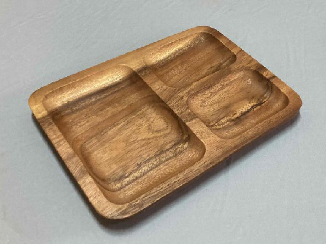 Rectangular plate 3 compartments