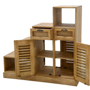 Dubbelzijdige stapkast, 4 deuren en 2 laden