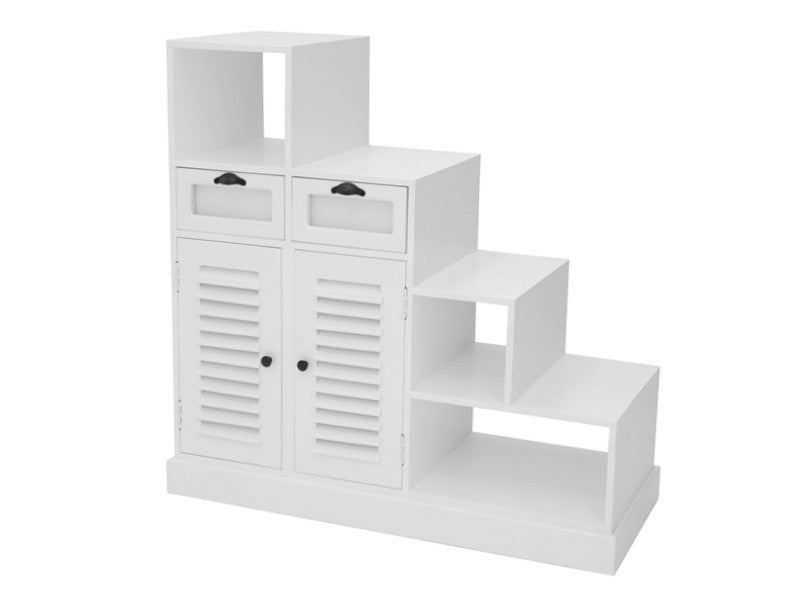 Dubbelzijdige stapkast, 4 deuren en 2 laden