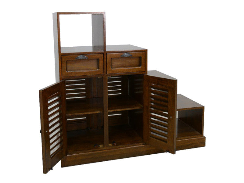 Dubbelzijdige stapkast, 4 deuren en 2 laden