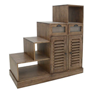 Dubbelzijdige stapkast, 4 deuren en 2 laden