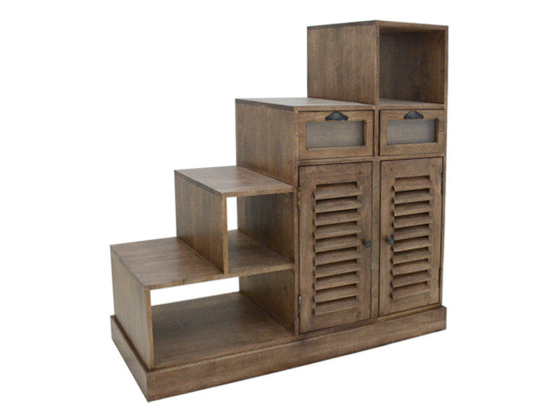 Dubbelzijdige stapkast, 4 deuren en 2 laden