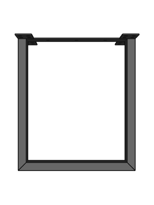 Set of 2 steel legs rectangular tube metal