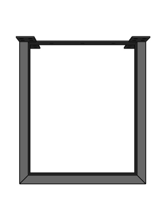 Set of 2 steel legs rectangular tube metal