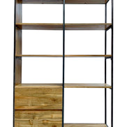 BENGO | Metal and wood rack, 2 drawers