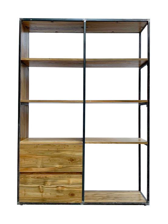 BENGO | Metal and wood rack, 2 drawers