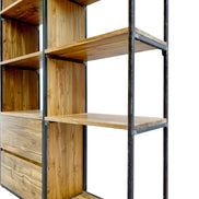 BENGO | Metal and wood rack, 2 drawers