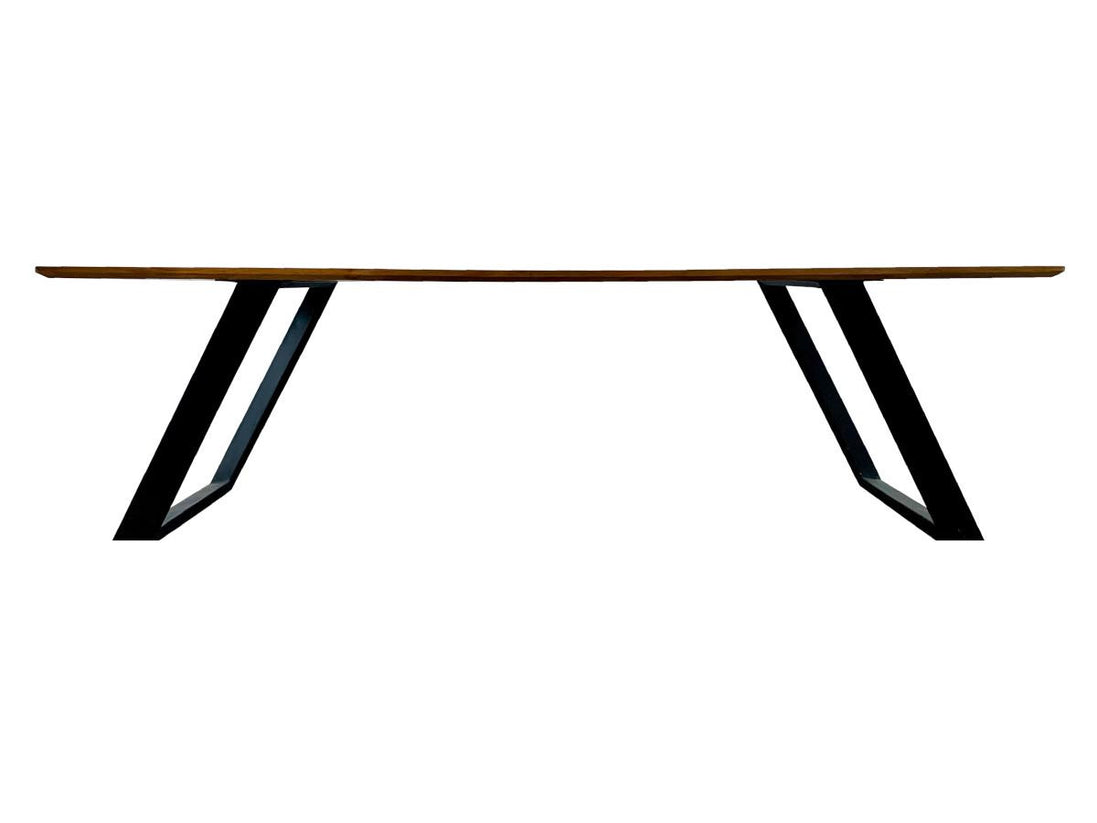 Long Dining table with metal design Legs
