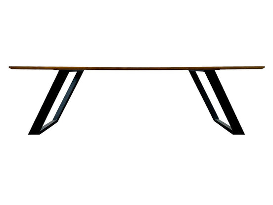 Long Dining table with metal design Legs