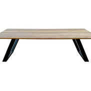 Long Dining table with metal design Legs