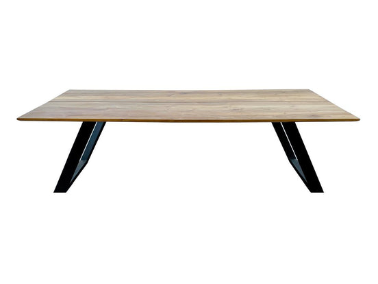 Long Dining table with metal design Legs