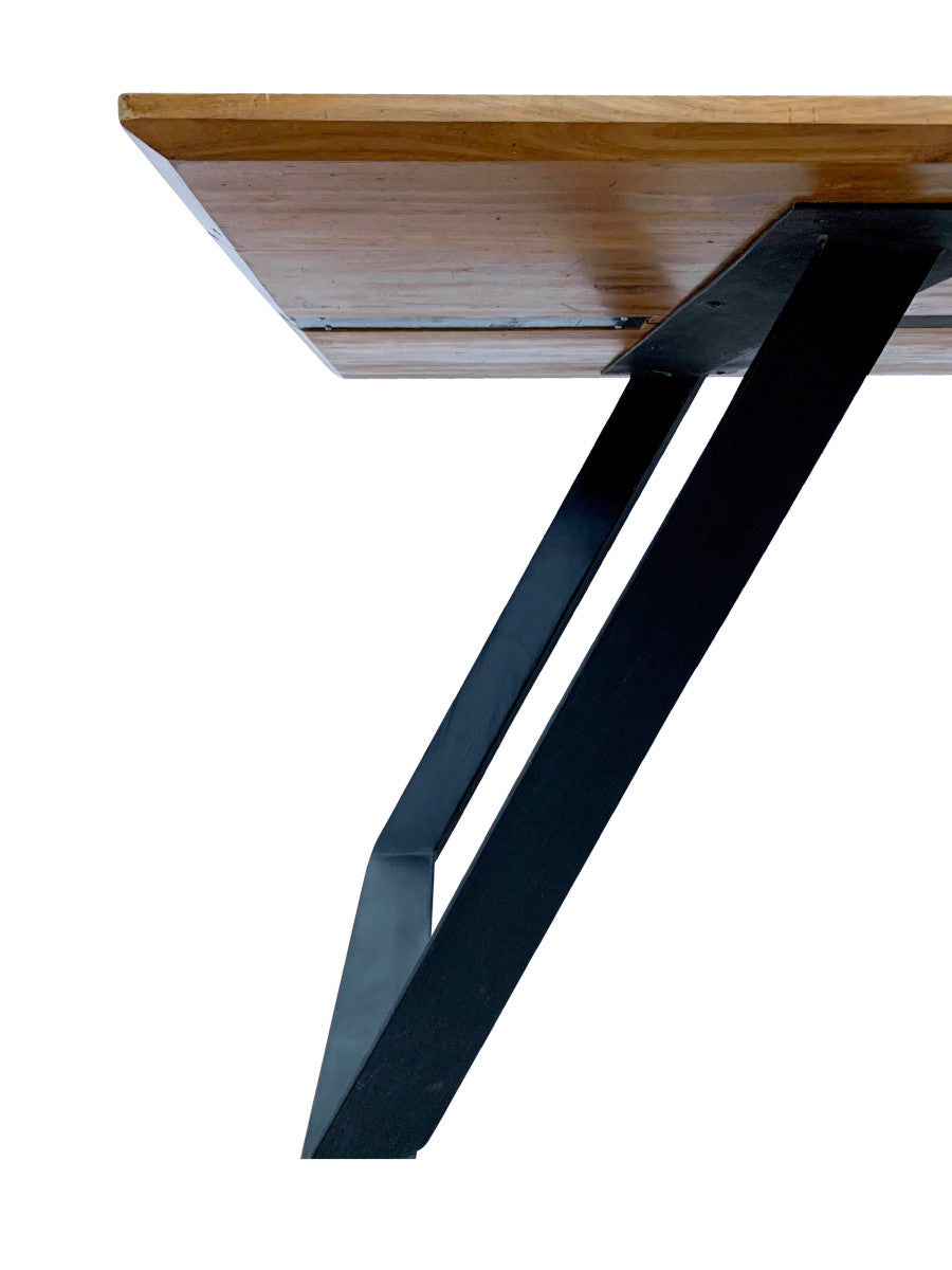 Long Dining table with metal design Legs